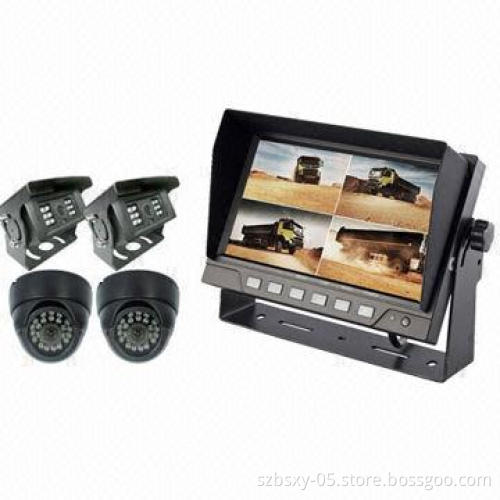 Rear-view Camera System with 7-inch 4CH Digital Quad Monitor for Trailer